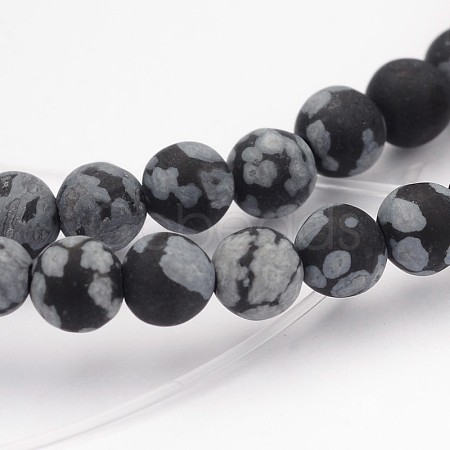 Natural Snowflake Obsidian Gemstone Beads G-J338-03-4mm-1