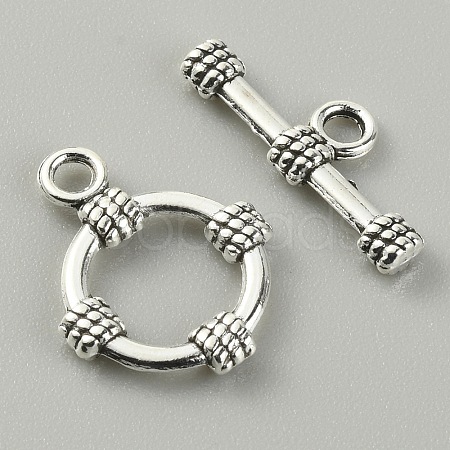 Tibetan Style Alloy Toggle Clasps FIND-CJC0017-21D-AS-1