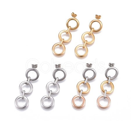 304 Stainless Steel Ear Studs STAS-I108-02-1