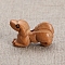 Wood Chinese Zodiac Figurines, for Home Desktop Decoration, Dog, 18x10mm