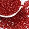 Glass Seed Beads, Transparent Colours, Peanut, Red, 5~6x2.5~3x3~3.5mm, Hole: 1~1.2mm, about 5000pcs/pound