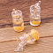 Transparent Resin Pendants, Cup Charms with Fruit, Orange, 26x16mm, Hole: 2mm