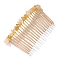 Citrine Gravel Hair Clip, with Metal Hair Combs, 75x40mm