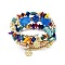 Bohemian Handwork Multi-Colored Stone Beaded Bracelet, Acrylic, Colorful, Inner Diameter: 1-7/8 inch(4.8cm)