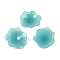 Lotus Leaf Bead Caps, for DIY Jewelry Making, Dark Turquoise, 32~36x33~33.5x4~6mm, Hole: 1.2mm