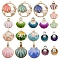 Zinc Alloy Enamel Pendants, with Plastic Imitation Pearl Beads, Shell Shape, Mixed Color, 10~30mm, 20pcs/set