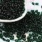 Glass Seed Beads, Transparent Colours, Peanut, Dark Green, 5~6x2.5~3x3~3.5mm, Hole: 1~1.2mm, about 5000pcs/pound