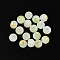 Frosted Baking Painted Crackle Glass Beads with Glitter Powder, Two Tone, Round, Green Yellow, 8x7.5mm, Hole: 1.6mm, about 1538pcs/1000g