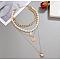 Alloy Pendant Layered Chain Necklaces for Women, Golden, Flat Round, 17.72 inch(45cm)