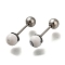 201 Stainless Steel Ear Plugs Gauges, with Natural Howlit and 304 Stainless Steel Pin, Round, 15x4mm