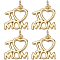 Beebeecraft 8Pcs Mother's Day Rack Plating Brass Charms, with Jump Ring, Cadmium Free & Lead Free, Long-Lasting Plated, Word I Love Mom Charm, Real 18K Gold Plated, 14.5x14.5x1.5mm, Hole: 3.2mm