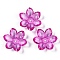 Transparent Acrylic Beads, Flower, Magenta, 23.5x21x6.5mm, Hole: 2mm, 462pcs/500g