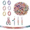 1200Pcs 6 Colors Spray Painted Acrylic Linking Rings, Rubberized Style, Quick Link Connectors, for Curb Chains Making, Twist, Mixed Color, 16x11.5x3mm, Inner Diameter: 8X4.5mm, 200pcs/color