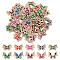 HOBBIESAY 60Pcs 10 Styles Alloy Enamel Connector Charms, Butterfly Links with Crystal Rhinestone, Light Gold, Cadmium Free & Nickel Free & Lead Free, Mixed Color, 21~22x13~16x1.7~2mm, hole: 1.6mm, 6pcs/style