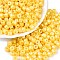 Baking Paint Pearlized Glass Seed Beads, Round Hole, Cylinder, Gold, 4x5.5mm, Hole: 1.8mm, about 2500pcs/pound