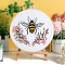 DIY Flower & Bee Pattern Embroidery Kits for Starter, Including Printed Fabric, Embroidery Thread & Needles, Embroidery Hoops, Instruction, Colorful, 200mm