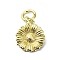 Brass Pendants, Real 18K Gold Plated, Flower, 12x9.5x1.5mm, Hole: 3mm