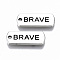 Tibetan Style Alloy Pendants, Lead Free & Cadmium Free, Inspirational Message Charms, Rectangle with Word Brave, Antique Silver, 8x20.5x1.5mm, Hole: 1.6mm, about 650pcs/1000g