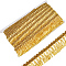 Polyester Tassel Lace Ribbons, Fringe Trimming, Garment Accessories, Gold, 1-1/4 inch(32mm)