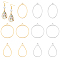 Unicraftale 12Pcs 6 Styles 304 Stainless Steel Open Back Bezel Teardrop Pendants, For DIY UV Resin, Epoxy Resin, Pressed Flower Jewelry, Mixed Color, 31~35x19~30x3mm, Hole: 1.6~2.2mm, 2pcs/style