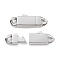 Non-Tarnish 304 Stainless Steel Bayonet Clasps, Rectangle, Stainless Steel Color, 28.5x10x4mm, Hole: 4x3mm