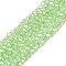 Electroplate Glass Beads Strands, Pearl Luster Plated, Faceted, Rondelle, Light Green, 2.9~3.3x2mm, Hole: 0.8mm, about 148~150pcs/strand, 39.5~40cm