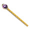 Alloy Ruler Bookmark, Amethyst Cabochon Bookmark, 120x20mm