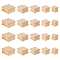 AHADERMAKER 20Pcs 5 Styles Square Grooved Wood Blocks for Stamp Carving, Unfinish Wood Craft Supplies, Wheat, 2.1~4x2~4x2~2.05cm, 4pcs/style