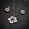 Stainless Steel Flower Stud Earrings & Pendant Necklaces Sets for Women, Stainless Steel Color, 65x50mm