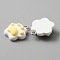 Opaque Resin Pendants, with Platinum Plated Iron Loops, Cat Claw Charm, Yellow, 20.5x19x6.5mm, Hole: 2mm