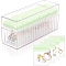 Rectangle Acrylic Jewelry Organizer Storage Boxes, with 20Pcs Anti-oxidation PVC Jewelry Zip Lock Bags, Light Green, 21x7.1x9.7cm, bag: 8x6cm