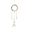 Wire Wrapped Chakra Gemstone & Brass Pendant Decorations, with Glass Charm, For Home Decorations, Ring, 300mm