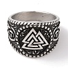 Viking 304 Stainless Steel Valknut Rings RJEW-U005-17A-AS-2