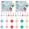 Flower Opaque Resin Pendant Stitch Markers HJEW-AB00287-1