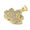 Brass Micro Pave Cubic Zirconia Pendants KK-Z042-18G-03-2