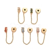 304 Stainless Steel Heart Safety Chain Clip Lock Stopper Charms STAS-C047-07G-1