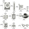 50Pcs 10 Style Tibetan Style Alloy Pendant Rhinestone Settings FIND-CJ0001-13-2