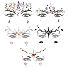 Olycraft 5 Sheets 5 Style Self Adhesive Resin Rhinestone Face Gems Stickers AJEW-OC0003-76-1