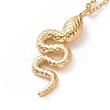 Ion Plating(IP) 304 Stainless Steel Snake Pendant Necklace for Women NJEW-E014-18G-1