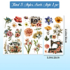 3 Sheets 3 Styles Flower PVC Waterproof Decorative Stickers DIY-WH0404-034-3