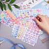 8 Sheets 8 Styles Waterproof Laser Plastic Self Adhesive Sticker DIY-SZ0002-60-5