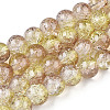 Spray Painted Crackle Glass Beads Strands CCG-Q002-8mm-05-1