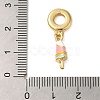 Rack Plating Brass Colorful Enamel European Dangle Charms KK-P279-37G-3