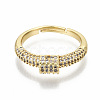 Adjustable Brass Micro Pave Clear Cubic Zirconia Finger Rings RJEW-S045-049G-NR-3