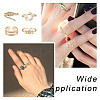 Cheriswelry 4Pcs 4 Style Snake & Smiling Face & Star Brass Cuff Rings for Her RJEW-CW0001-01-14