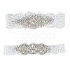 Flower Pattern Polyester Lace Elastic Bridal Garters AJEW-WH0470-67-1