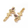 Mother's Day Brass Micro Pave Colorful Cubic Zirconia Connector Charms ZIRC-I062-08G-3