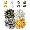 300Pcs 4 Colors Tibetan Style Alloy Daisy Spacer Beads FIND-YW0004-32-1