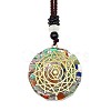 Orgonite Chakra Natural & Synthetic Mixed Stone Pendant Necklaces PZ4674-09-1