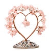 Natural Rose Quartz Chips Heart Tree Decorations PW-WG86934-03-1